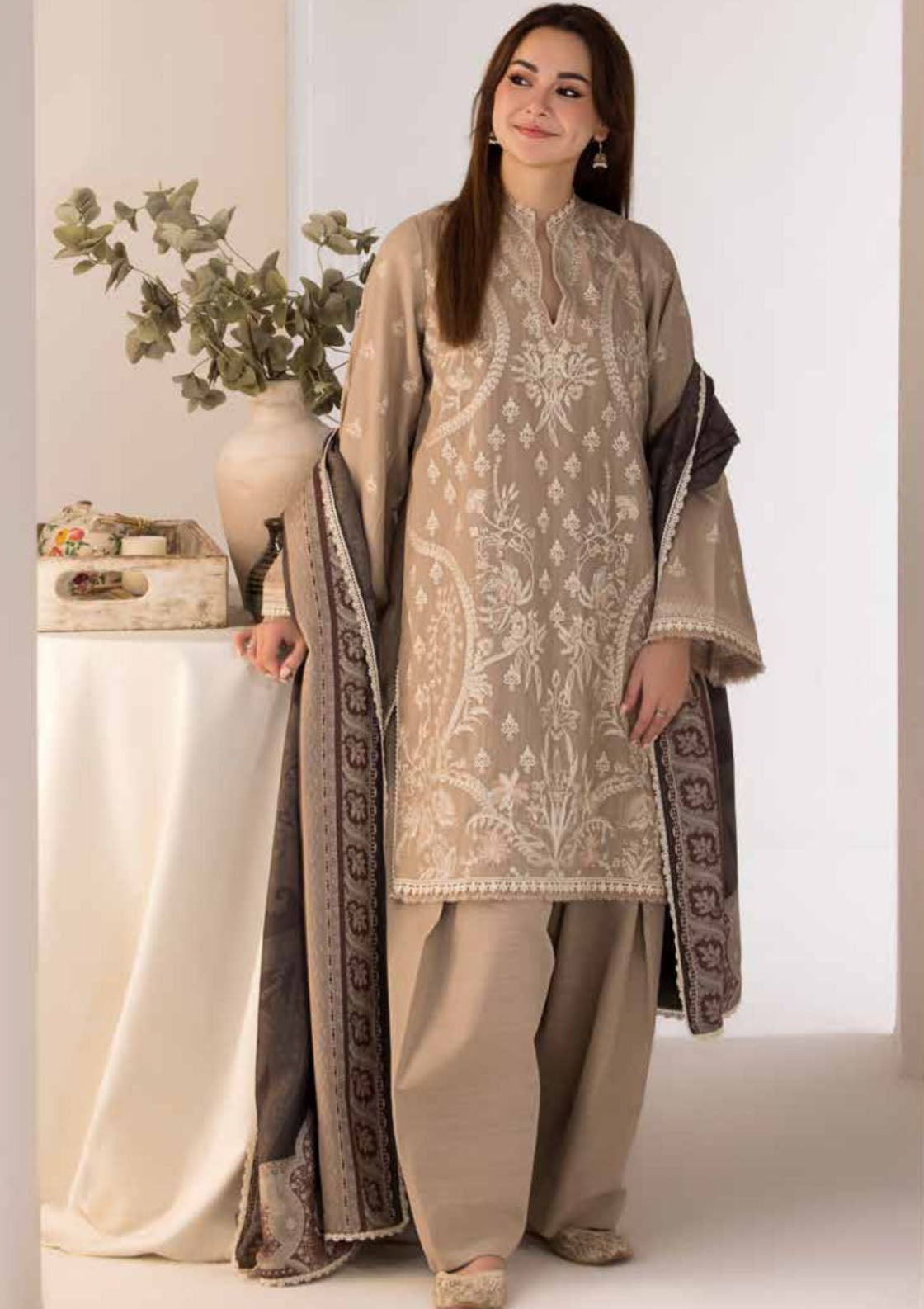 SOBIA NAZIR - 3PC DHANAK EMBROIDERED