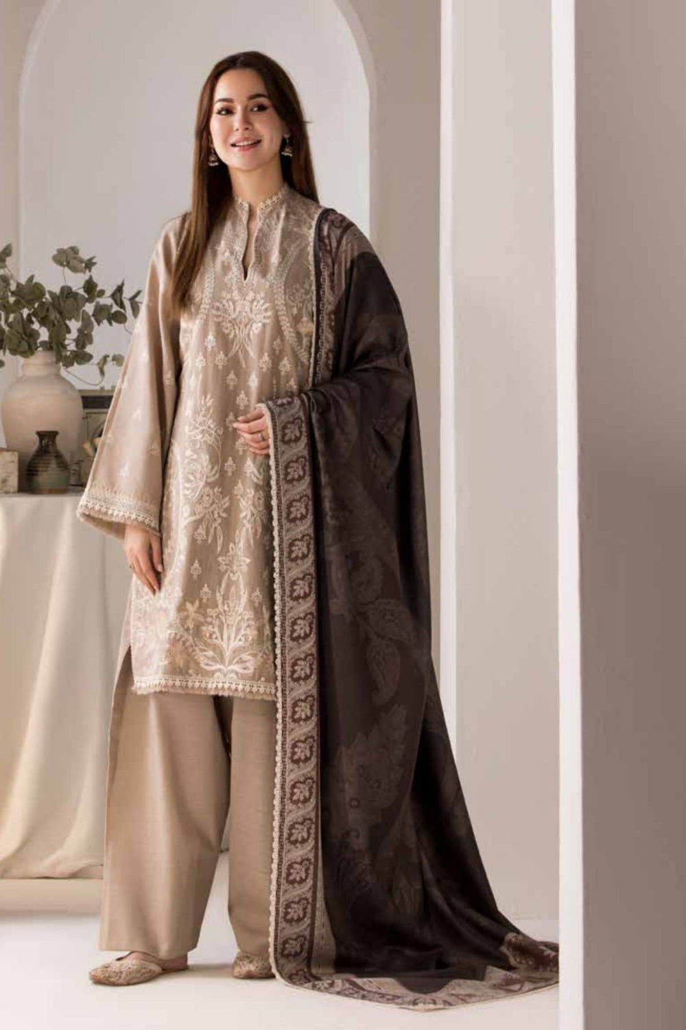 SOBIA NAZIR - 3PC DHANAK EMBROIDERED