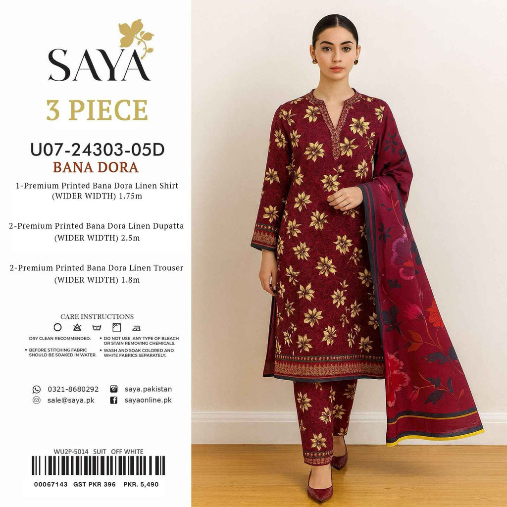 Saya| Linen | Banadora | 3 pcs