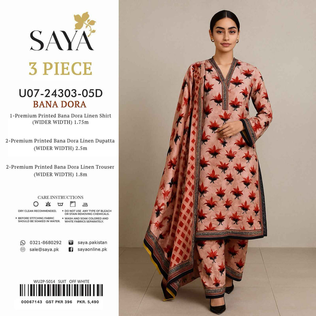Saya| Linen | Banadora | 3 pcs