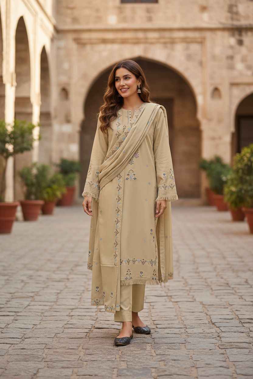 Bareeze | Embroidered | 3pc | Dhanak